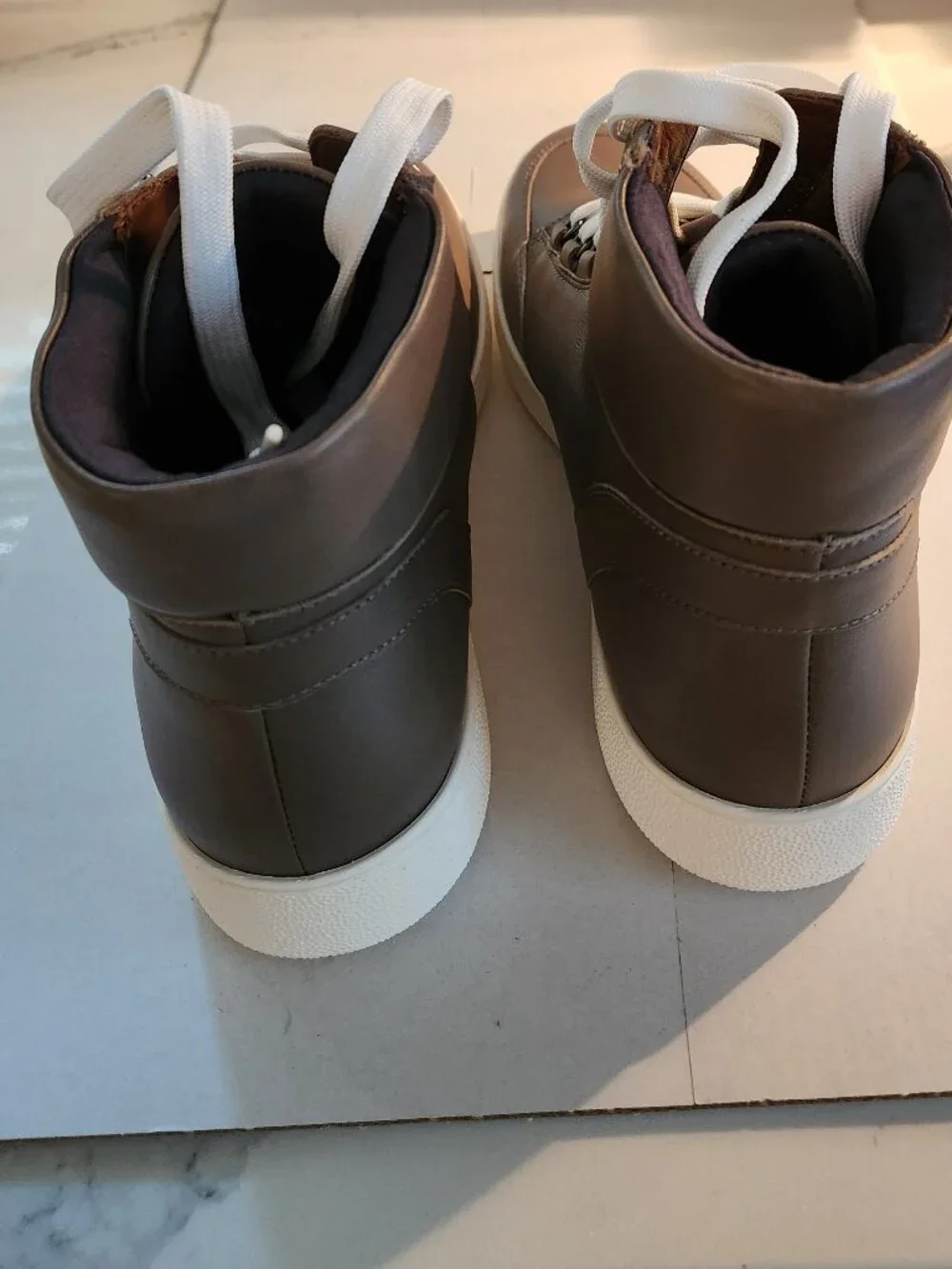 Aquatalia Pete Weatherproof Leather High-Top Sneaker